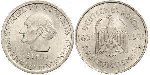 3 Mark / 3 Reichsmark República de Weimar (1918-1933) Plata 