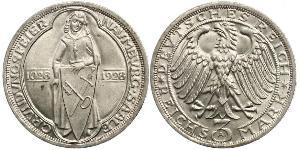 3 Mark / 3 Reichsmark República de Weimar (1918-1933) Plata 