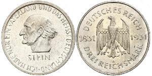 3 Mark / 3 Reichsmark República de Weimar (1918-1933) Plata 