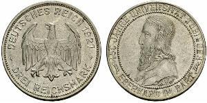 3 Mark / 3 Reichsmark República de Weimar (1918-1933) Plata 