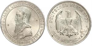 3 Mark / 3 Reichsmark República de Weimar (1918-1933) Plata 