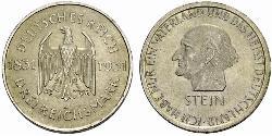 3 Mark / 3 Reichsmark Weimarer Republik (1918-1933) Silber 