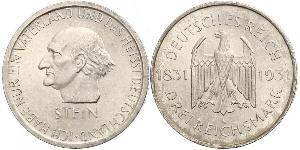 3 Mark / 3 Reichsmark Weimarer Republik (1918-1933) Silber 