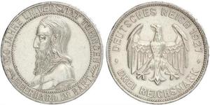 3 Mark / 3 Reichsmark Weimarer Republik (1918-1933) Silber 