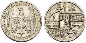 3 Mark / 3 Reichsmark Weimarer Republik (1918-1933) Silber 