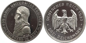 3 Mark / 3 Reichsmark Weimarer Republik (1918-1933) Silber 