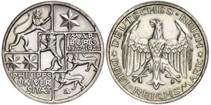 3 Mark / 3 Reichsmark Weimarer Republik (1918-1933) Silber 