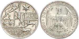 3 Mark / 3 Reichsmark Weimar Republic (1918-1933) Silver 