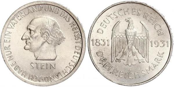 3 Mark / 3 Reichsmark Weimar Republic (1918-1933) Silver 