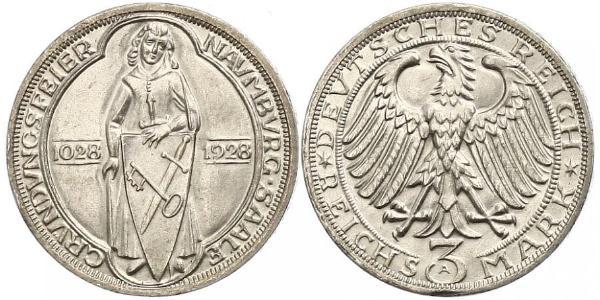3 Mark / 3 Reichsmark Weimar Republic (1918-1933) Silver 