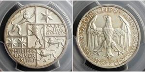 3 Mark / 3 Reichsmark 魏瑪共和國 (1919 - 1933) 銀 