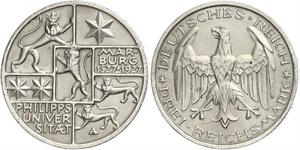 3 Mark / 3 Reichsmark 魏瑪共和國 (1919 - 1933) 銀 