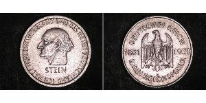 3 Mark / 3 Reichsmark 魏瑪共和國 (1919 - 1933) 銀 