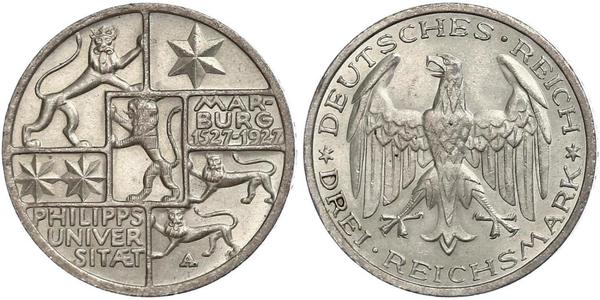 3 Mark / 3 Reichsmark 魏瑪共和國 (1919 - 1933) 銀 