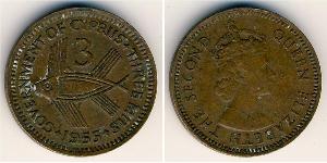 3 Mill British Cyprus (1914–1960) Bronze Elizabeth II (1926-2022)