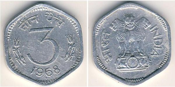 3 Paisa India (1950 - ) Aluminio 