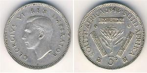 3 Penny Afrique du Sud Argent George VI (1895-1952)