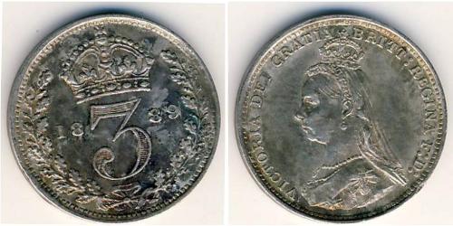 3 Penny Royaume-Uni Argent 