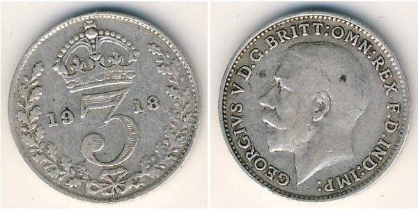 3 Penny Royaume-Uni Argent 