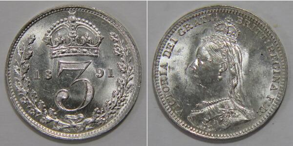 3 Penny Royaume-Uni Argent 