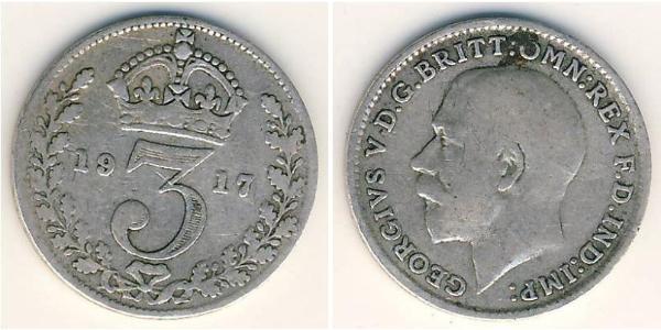 3 Penny Royaume-Uni Argent 