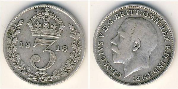 3 Penny Royaume-Uni Argent 