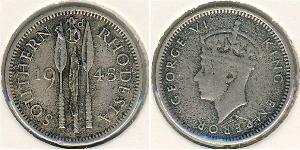 3 Penny Southern Rhodesia (1923-1980) Argent George VI (1895-1952)