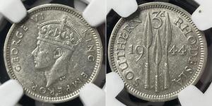 3 Penny Southern Rhodesia (1923-1980) Argent George VI (1895-1952)