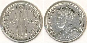 3 Penny Southern Rhodesia (1923-1980) Argent 