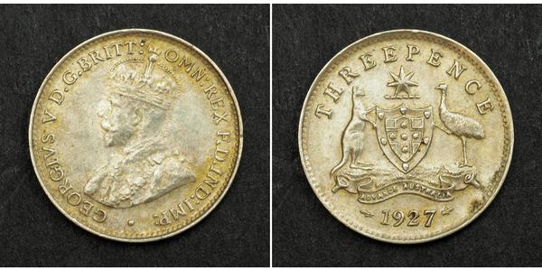 3 Penny Ôstralie (1788 - 1939) Argent George V (1865-1936)