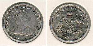 3 Penny Australia (1788 - 1939) Argento Edoardo VII (1841-1910)