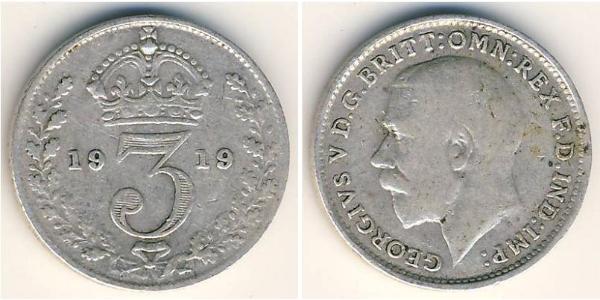 3 Penny Regno Unito  Argento 