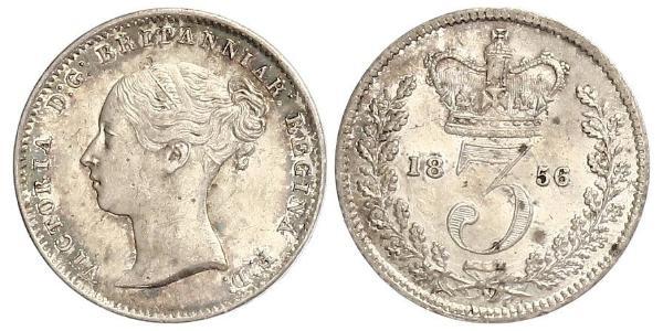 3 Penny Regno Unito di Gran Bretagna e Irlanda (1801-1922) Argento Vittoria (1819 - 1901)