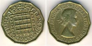 3 Penny Reino Unido (1922-) Bronce Isabel II (1926-2022)