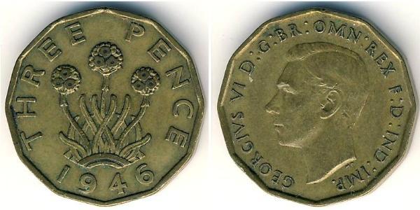 3 Penny Vereinigtes Königreich Bronze/Nickel 