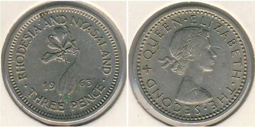 3 Penny Southern Rhodesia (1923-1980) Copper/Nickel Elizabeth II (1926-2022)