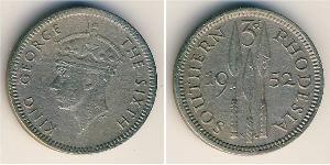 3 Penny Southern Rhodesia (1923-1980) Cuivre/Nickel George VI (1895-1952)