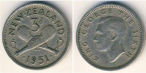 3 Penny Neuseeland Kupfer/Nickel Georg VI (1895-1952)