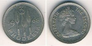 3 Penny Rhodesien (1965 - 1979) Kupfer/Nickel 