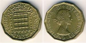 3 Penny Royaume-Uni Laiton 