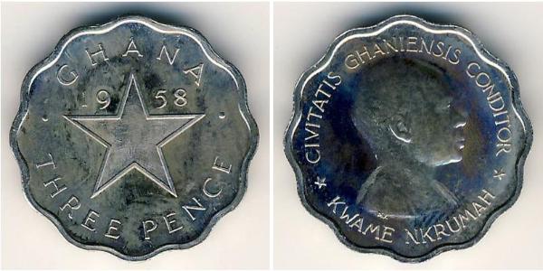 3 Penny Ghana Níquel/Cobre 