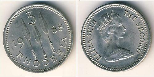 3 Penny Southern Rhodesia (1923-1980) Níquel/Cobre 