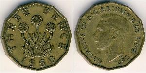 3 Penny Regno Unito  Ottone 