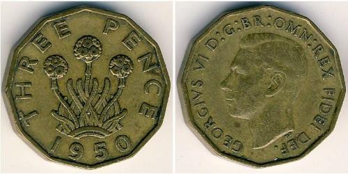 3 Penny Regno Unito  Ottone 