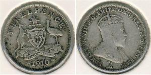 3 Penny Australia (1788 - 1939) Plata Eduardo VII (1841-1910)