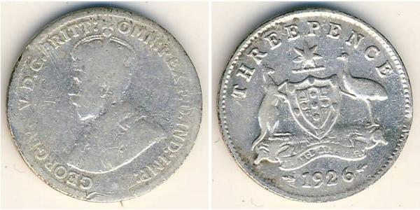 3 Penny Australia (1788 - 1939) Plata Jorge V (1865-1936)