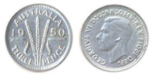 3 Penny Australia (1939 - ) Plata Jorge VI (1895-1952)