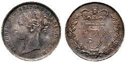 3 Penny Reino Unido de Gran Bretaña e Irlanda (1801-1922) Plata Victoria (1819 - 1901)