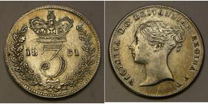 3 Penny Reino Unido de Gran Bretaña e Irlanda (1801-1922) Plata Victoria (1819 - 1901)