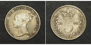 3 Penny Reino Unido de Gran Bretaña e Irlanda (1801-1922) Plata Victoria (1819 - 1901)